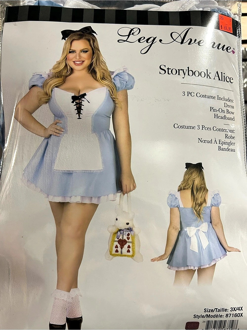 Leg Avenue Storybook Alice Costume Blue & White Size 3X/4X